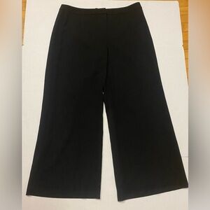 Plus Size St. John Black Caviar Wide Leg Trousers Size 16